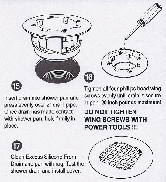 Oatey "nocaulk" drain leaking in shower w/ acrylic pan Terry Love