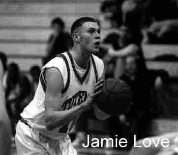 Jamie Love shooting a free throw